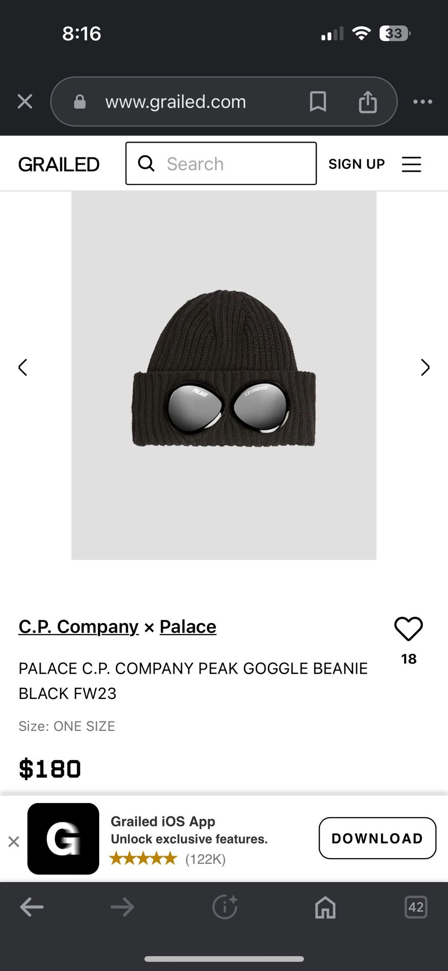 Cp company X Palace beanie