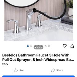 NEW 3 Hole Chrome Faucet 