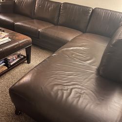 Leather Sofa Brown L Shape