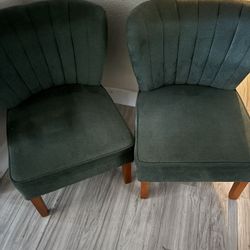 Green Accent Chairs The Pair