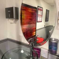 ✨ Glass  Sink + Oval Mirror Sets – Spa / Salon Ready ( 4 Remaining) ✨