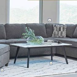 Brand New Soft Chenille Fabric Reversible Chaise Sectional
