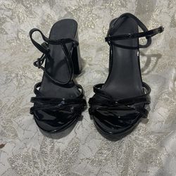 H&M Strap Black Heels Size 8 