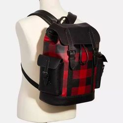 New- Coach Hudson Buffalo Plaid Backpack 