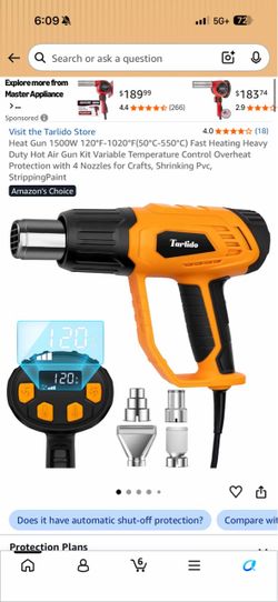Tarlido 1500W Heat Gun with 4 Nozzles