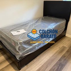 NEW MATTRESS TWIN SIZE PLUSH WITH BOX SPRING