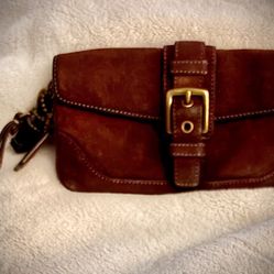  Coach Suede Wristlet