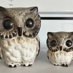 Vintage Pair of Howard Pierce Owl Figurines