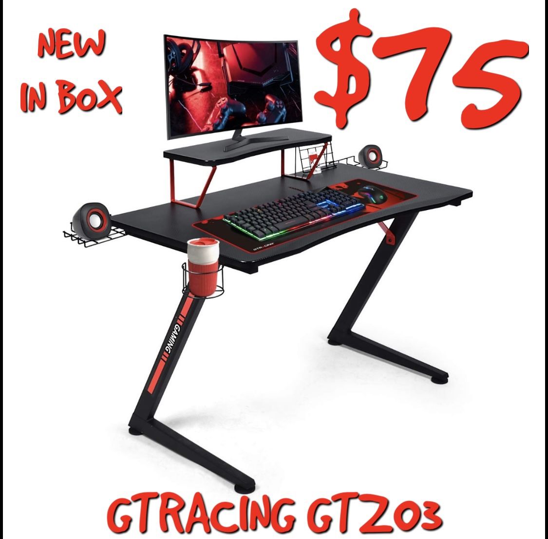 GTRACING GTZ03 GAME DESK NEW