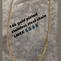 14k gold plated stainless steel stain