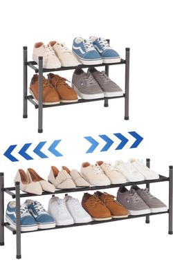 2-Tier Expandable Metal Shoe Rack