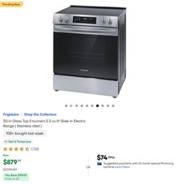 30” electric slide in range -brand new