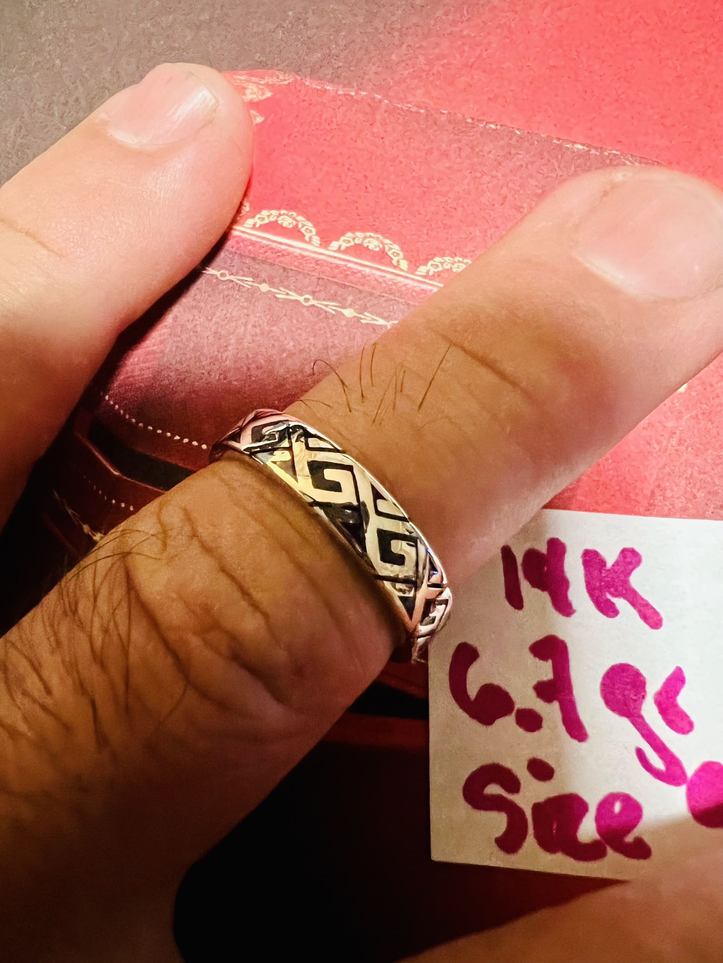 14K Solid White Gold Wedding Band 6.7Gr Size 9