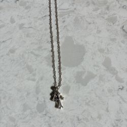 Chrome Hearts Tiny Cross And Baby-fat Pave Black Diamond 