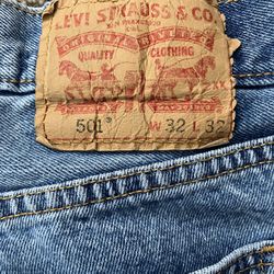 501 Button Fly Blue Jeans
