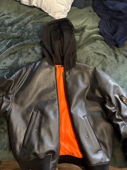 Leather hoodie
