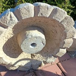 TWO TIER CEMENT FOUNTAIN 

   VERY HEAVY, 

   NEEDS THREE STRONG PERONS TO LEFT IT IN TO TRUCK BED. 

 I CAN HELP LOAD IT.

 OR TRAILER WITH RAMP.

 
