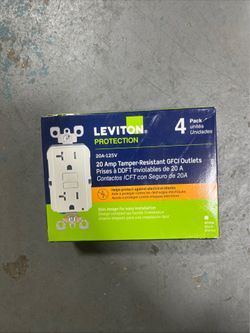 Leviton 20A 125V Tamper-Resistant GFCI Duplex Outlet White 4-Pack GFTR2-4W