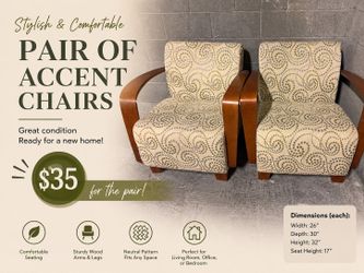 Pair of Accent Chairs – Great Condition – $35
