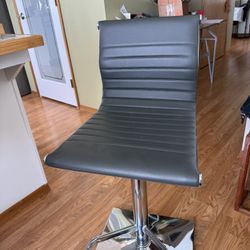  3 Grey Faux Leather Adjustable & Chrome Barstools/Crosby St. Maxwell Adjustable