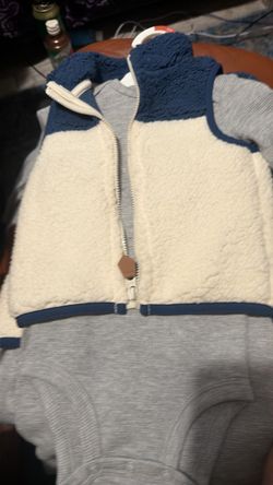 Baby Sherpa Zip-Up Vest and Onesie Set