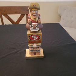 San Francisco 49ers 15 inch Tiki Totem Pole Garden Statue