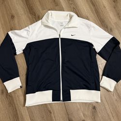 Nike 90s vintage white + navy track jacket