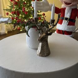 Metal Deer Head Candle Holder