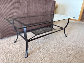 Glass top coffee table