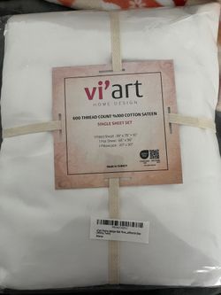 Brand New White Twin Sheet Set 600 Thread Count 