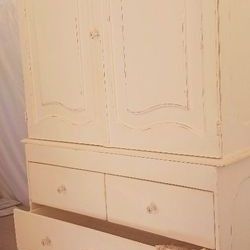 Beautiful Large Two Pc Armoire Dresser Combination Closet, Delivery Available