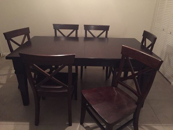 Dining Table And Six Chairs Pottery Barn Montego Straight Leg