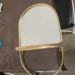 Mirror With Foldable Shelf