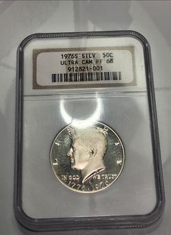 1976-S Bicentennial Proof Silver Kennedy Half Dollar 50c NGC PF68 Ultra Cameo