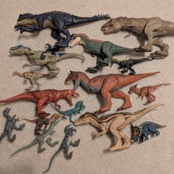 Lot Of 16 Dinosaur Toys Jurassic World