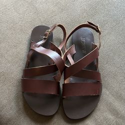 J Crew Brown Sandals- Size 7