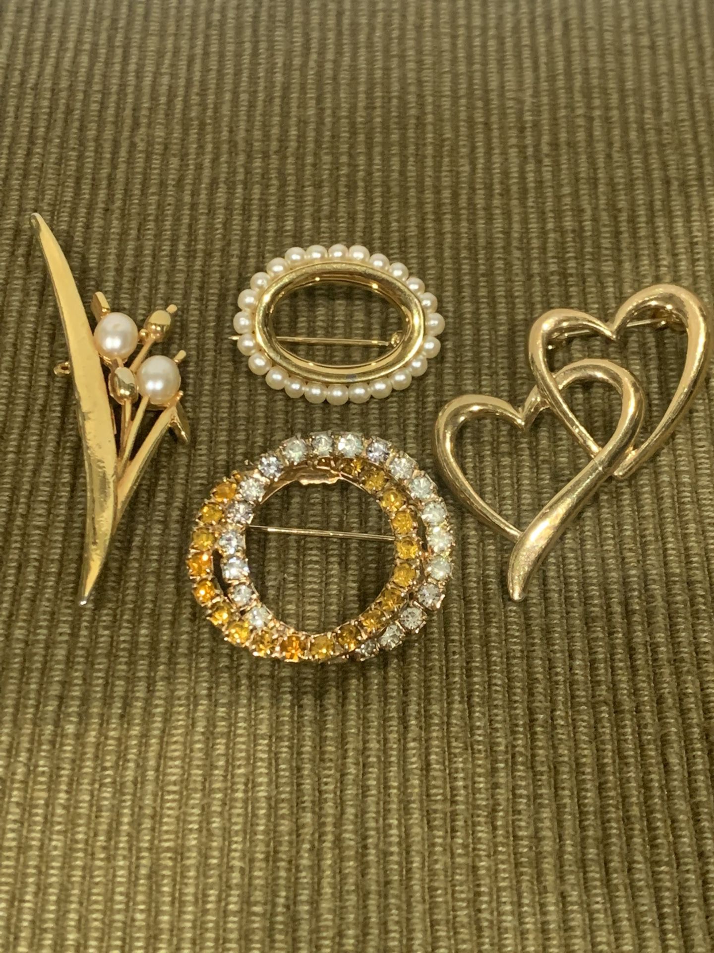 Vintage Gold Toned Brooches