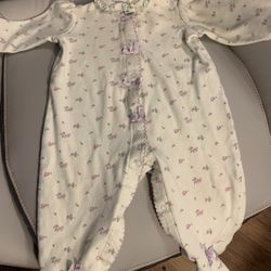 Baby girl snap footy pajamas