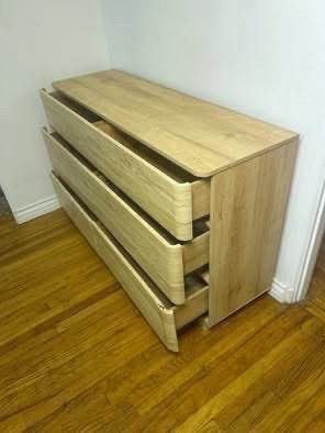 New Mid Century Modern 6 Drawer Dresser, Chest of Drawers, Natural Oak
