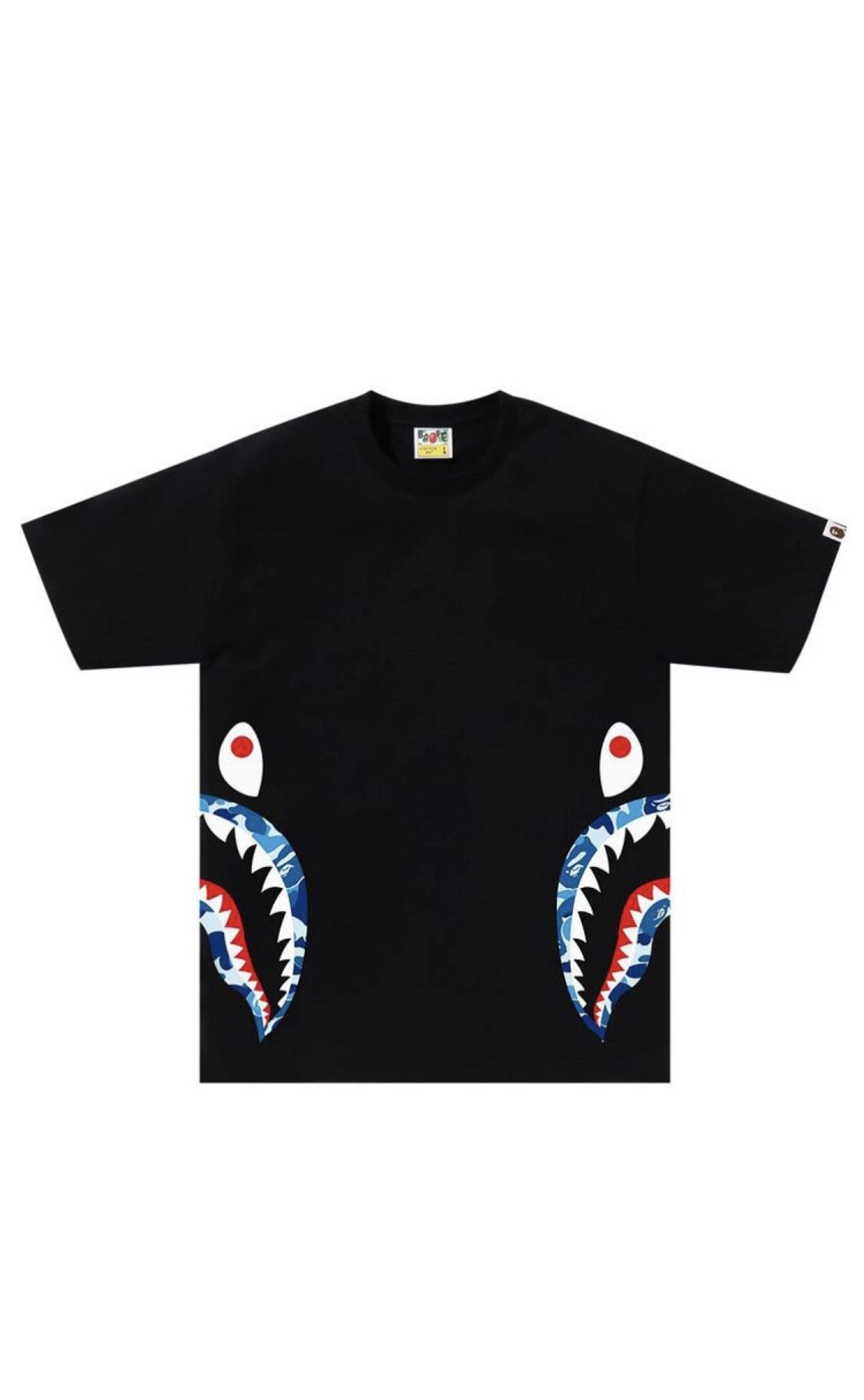 BAPE ABC Camo Side Shark Tee ‘Black/Blue’