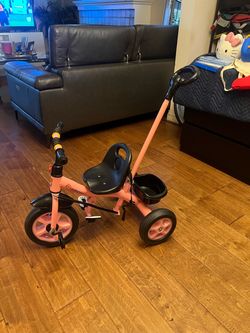 Happy Tiger Kids Tricycle with Parent Push Handle