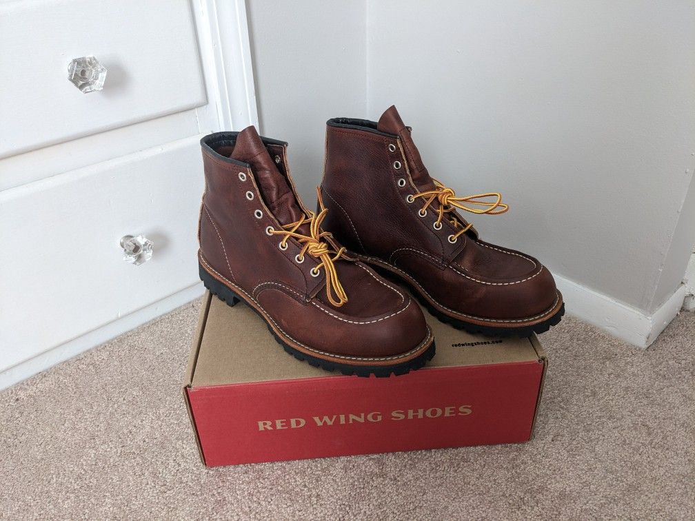 Near Brand New Red Wing Roughneck Boots 8146 10.5D, Full Grain Leather, Lug Sole