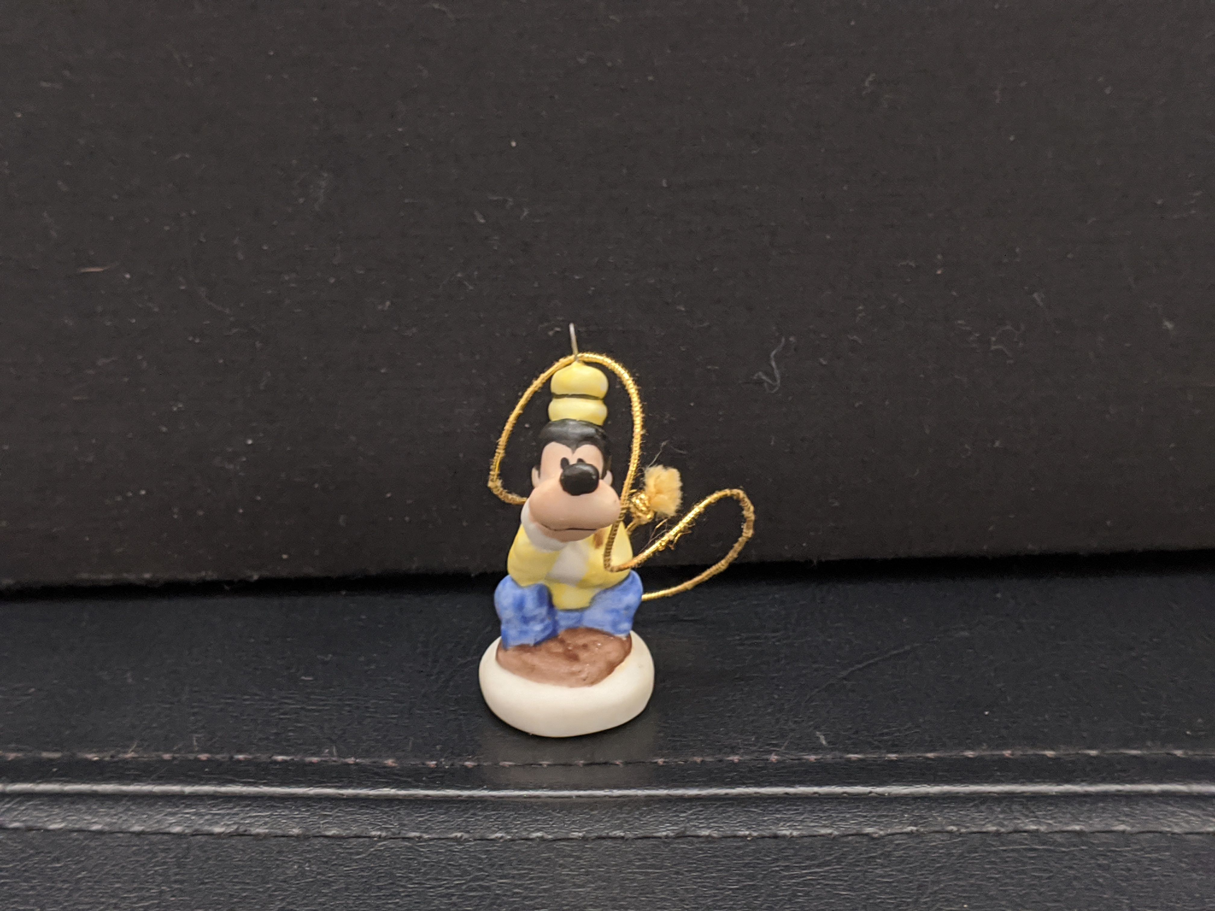 Vintage 1980s Disney Character Collectible Miniature Ornament Set Fine porcelain Minney Mouse, Goofy