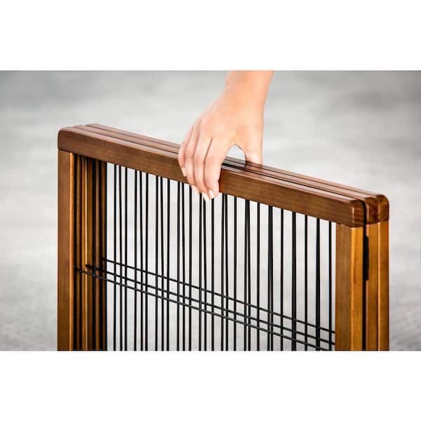 Richell Wood Freestanding Pet Gate, Large, Autumn Matte Finish