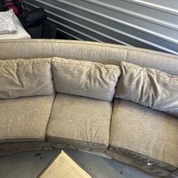 Oversize Tan Curved Couch