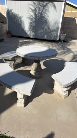 Outdoor concrete table