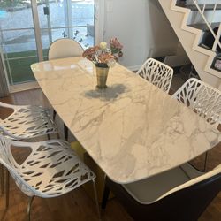 Marble Dining Table With Chairs 