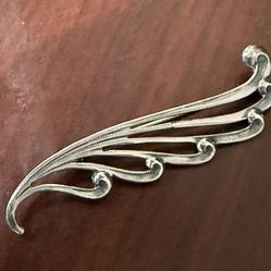 Sterling Silver Feather Pin Brooch