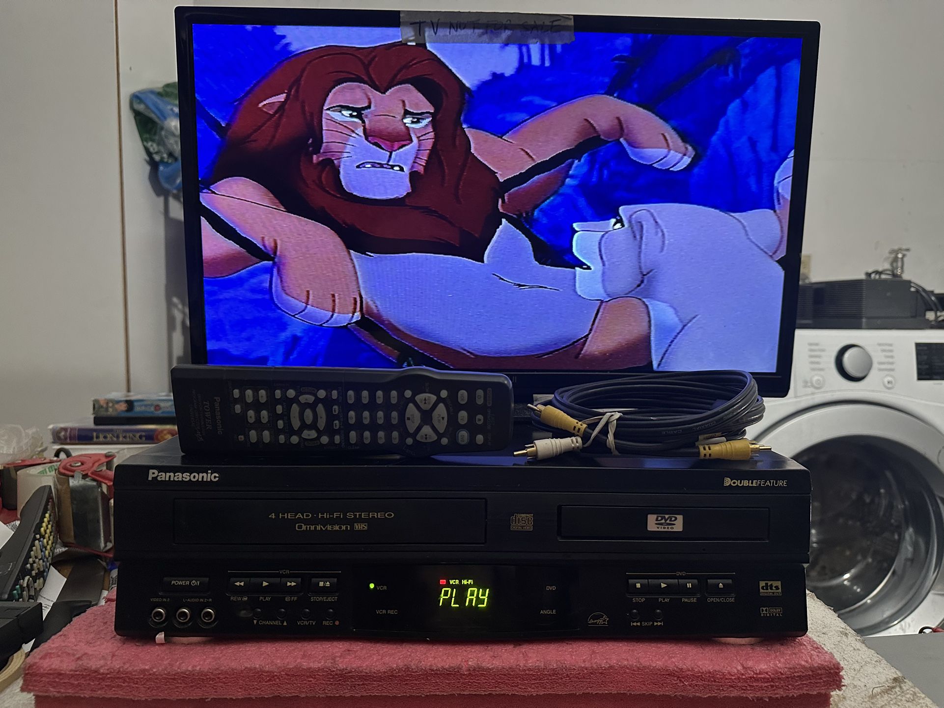 PANASONIC PV-D4732 DVD/VCR COMBO PLAYER 4 HEAD VHS WITH REMOTE , CABLE