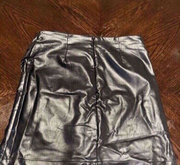 Cider Black Leather Skirt